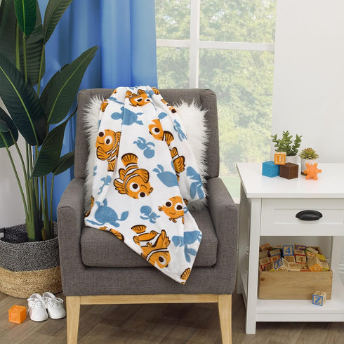 Disney Finding Nemo Orange, Aqua & White Crush & Squirt Turtle Super Soft Baby Blanket, Orange, Aqua, White , 30x36 Inch (Pack of 1)...