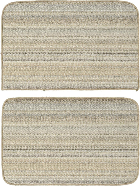 Garland Rug Carnival Stripe Non-Slip Recycled 2-Piece Rug Set Random Earthtone Stripes Area Rug – Modern, Stain-Resistant, Ideal for Living Rooms ...