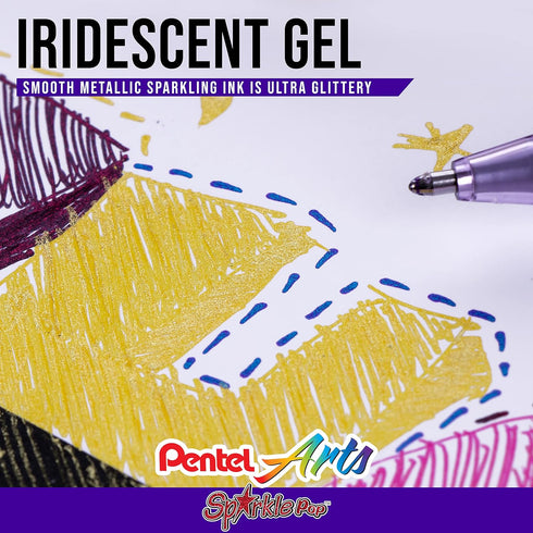 Pentel Sparkle Pop Metallic Gel Pen, (1.0mm) Bold Line, Blue/green Ink - K91-DC...