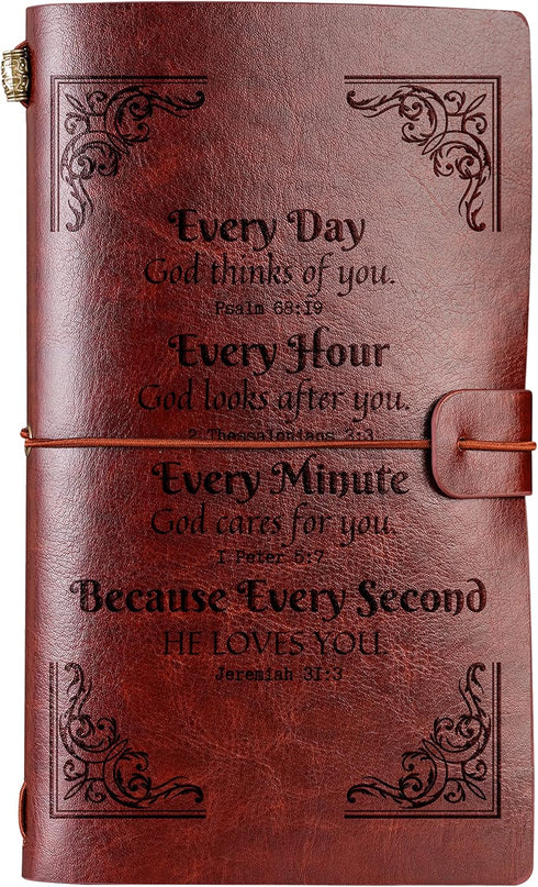 InnoBeta Christian Gifts Writing Leather Journal Notebook for Women, Embossed Bible Verse Journal Sketchbook, Travel Diary, Lined Planner, 7x5 Inc...