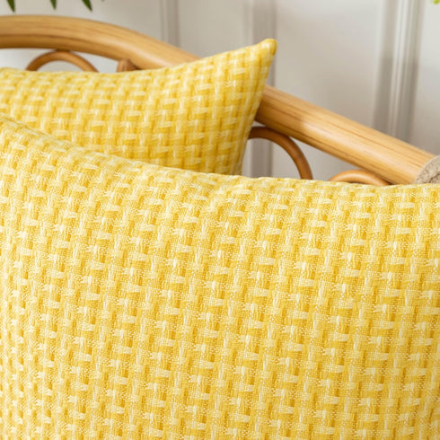 UGASA Outdoor Waterproof Pillow Covers Pack of 2 Weaving Texture Water Resistant Outside Decorative Pillow Cases for Patio Garden Porch Yard Bench...