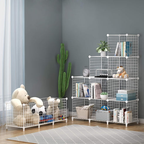 HOMIDEC Wire Cube Storage, Storage Shelves 9 Cube Bookshelf Bookcase Closet Organizer and Storage, Wire Storage Shelves Multi-Use DIY Storage Cube...