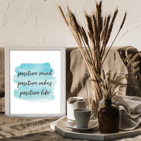 Posterizer 1 pcs-positive saying positive mind vibes life-Motivational & Inspirational Art-Inspirational Women's Art-Gift for Men Women Entreprene...