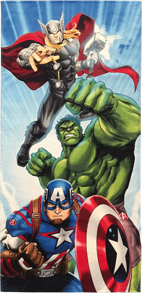 Jay Franco Marvel Avengers Battle Ready Kids Bath/Pool/Beach Towel - Super Soft & Absorbent Fade Resistant Cotton Towel, Measures 28 inch x 58 inc...