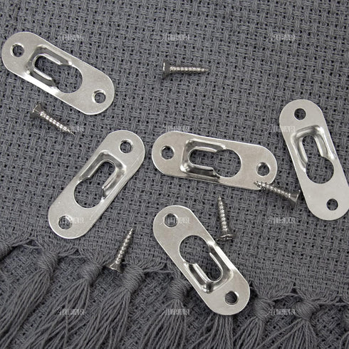 AUEAR, Metal Keyhole Hanger Picture Frame Mirror Cabinet Hanging Fasteners Hardware Flush Wall with Mount Hardware Screws (40 Pack, Silver)...
