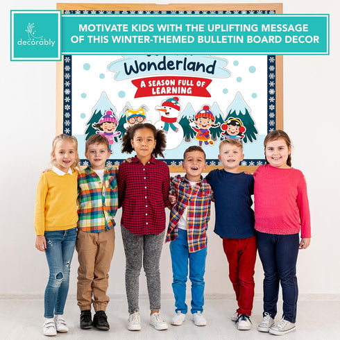 5 Pcs Winter Bulletin Board Decorations with Borders - Winter Decorations for Classroom, Winter Bulletin Board Set, Winter Bulletin Boards, Winter...