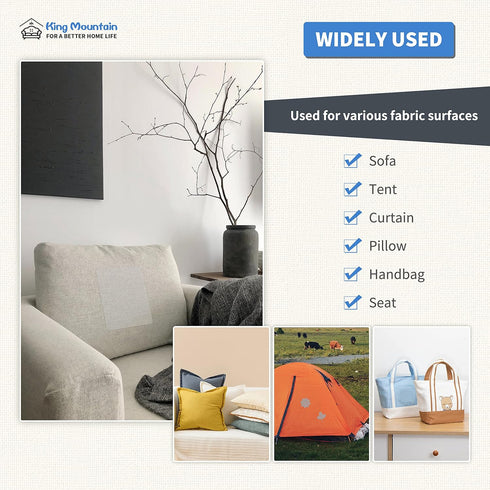 KING MOUNTAIN Canvas Repair Patch 9 x11 Inch 2 Pcs Self-Adhesive Waterproof Fabric Patch for Sofas, Tents, Furniture,Tote Bags, Car Seats (Burgund...