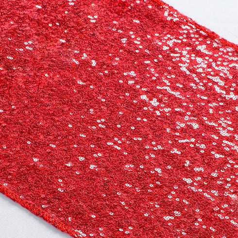ShiDianYi 12''x72'' Sequin Table Runner - Sparkly Metallic for Wedding, Dinner Reception, Event, Birthday, Baby Shower (1, Red)...