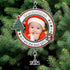 Grandchildren Photo Christmas Ornament - Dated 2025 Charm - Red White and Green Enameled and Jeweled Accents - Grandkids Picture Xmas Ornaments fo...