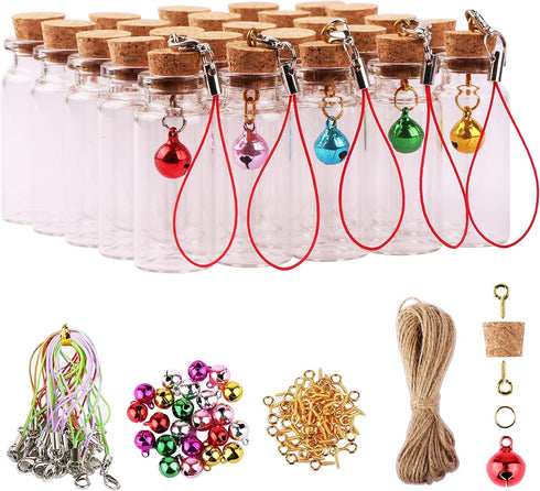 25pcs Small Glass Bottles with Cork Stoppers DIY Art Craft Storage 10ml Mini Glass Vials,Tiny Jars for Wedding Party Favors Home Decoration with C...