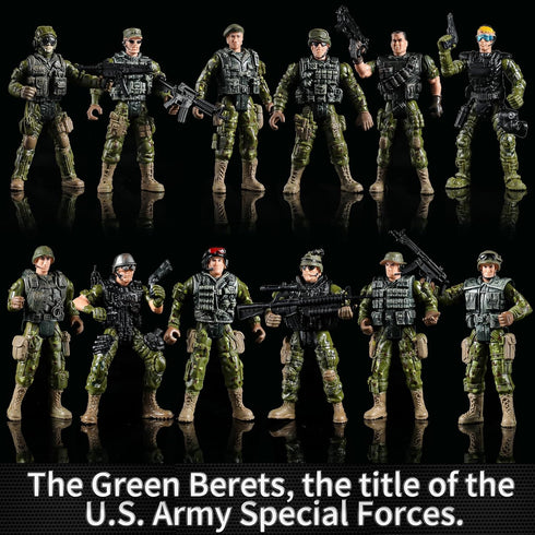 Army Men Action Figures Set, Include 12 Toy Soldiers with Digital Camo and Millitary Weapons-US Army Special Forces Group Toys for Kids Boys, Best...