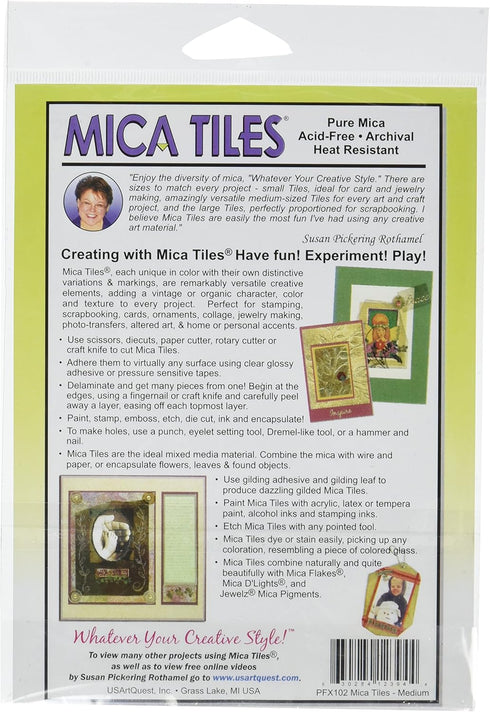 US Artquest Mica Tile Medium Pieces 1-Ounce, Approx 5-Inch by 6-Inch...