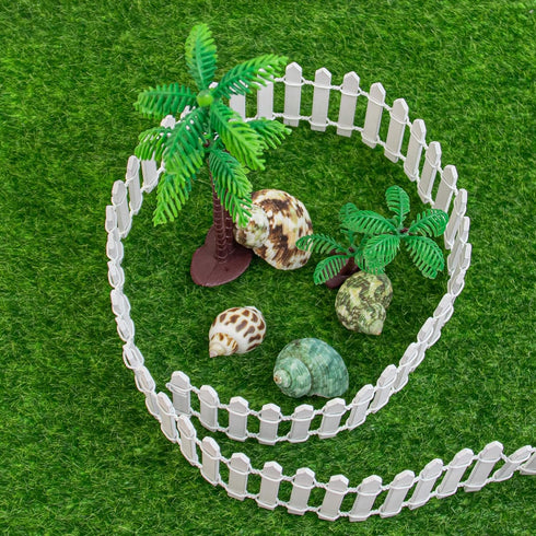 AUEAR, 35 Inch Long Mini Fairy Garden Fence Wood Ornament Wooden Decorative Miniature Picket Fence for Dollhouse DIY Crafts Project (White, 4-Pack...