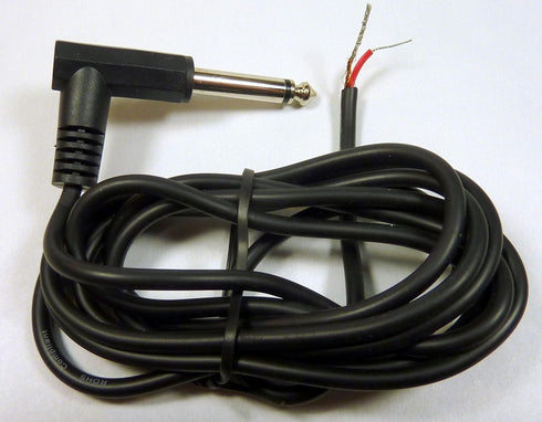 Philmore 6-Ft 1/4" 6.35mm Mono Right Angle Male Plug to Bare Wire Fully Shielded Audio Cable; CA47...