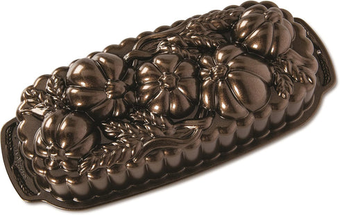 Nordic Ware 93448 Wheat & Pumpkin Cast Loaf Pan, 6 Cup Capacity, Bronze...