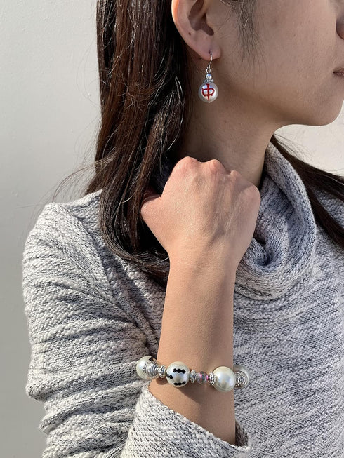 Mahjong Jewelry For Women - Mahjong Bracelet Earring Set - Mahjong Bracelet Stretch Gift For Mom Grandma...