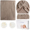 Golener Baby Swaddle Blankets for Boys&Girls, Newborn Swaddle Set with Matching Hat and Headband Bow with Wooden Birth Announcement Card, Simulate...