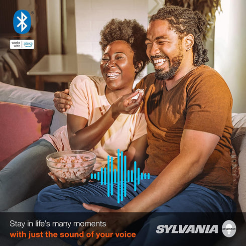 SYLVANIA Bluetooth Mesh LED Smart Light Bulb, One Touch Set Up, A19 60W Equivalent, E26, Soft White, Works with Alexa Only - 2 PK (75761)...