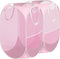 Simple Houseware Mesh Pop-Up Laundry Hamper Basket With Side Pocket, Pink - 2 Pack...