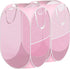 Simple Houseware Mesh Pop-Up Laundry Hamper Basket With Side Pocket, Pink - 2 Pack...