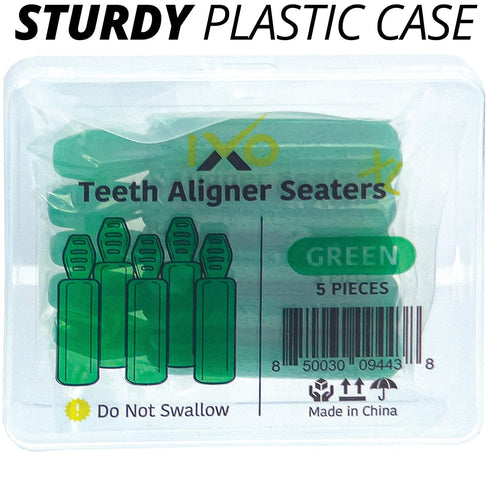 IXO XL Aligner Seater Chewies with Grip Handle for Invisalign Trays - Mint Scent, 5-Pack, with Storage Case...