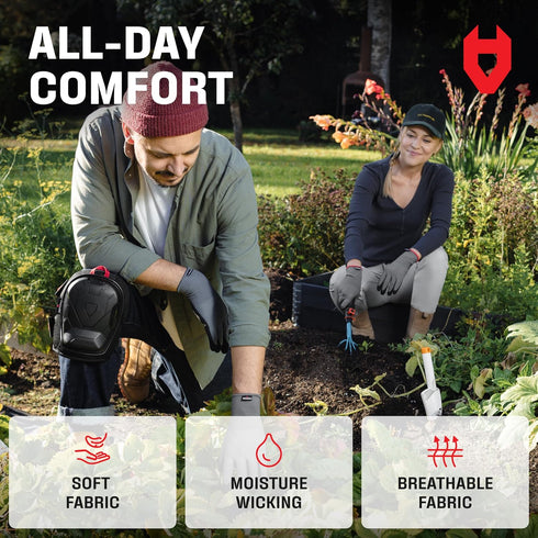 NoCry Premium Gardening Gloves for Men with Strong Grip and Touchscreen Tips — 100% Breathable, Superior Dexterity — Perfect Garden Gloves Men, Ya...