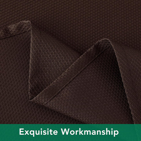 Biscaynebay Textured Fabric Tablecloths Round 60", Brown Water Resistant Table Cloth Small Circle Folding Table Covers for Dining, Kitchen, Weddin...