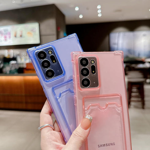 Tuokiou Upgrade Clear Phone Case for Samsung Galaxy Note 20 Ultra 5G Card Slot Case Slim Fit Soft TPU Shockproof Wallet Case with Cute Card Holder...