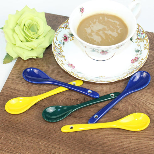 4.8” Ceramic Spoon Small Coffee Spoon Stir-stirring Spoon Asian Ceramic Spoons for Coffee Tea Yogurt Sauce Sugar Salt and Desserts Demitasse Espre...