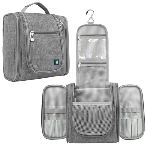 PAVILIA Toiletry Bag Travel Bag for Women Men, Hanging Cosmetic Organizer, Water Resistant Makeup Bag for Accessories Toiletries, Large Travel Ess...