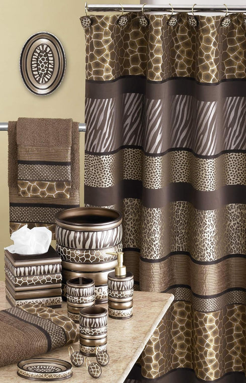 Popular Bath Safari Stripes Modern Bath Accessories Lotion Pump Modern Classic Contemporary Decorative Beautiful Designs Bathroom Decor Set for Ho...