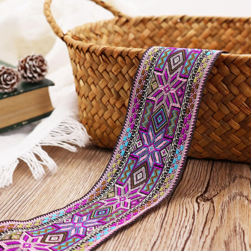 Jacquard Ribbon 5 Yards Embroidered Woven Trim for Sewing DIY Crafts, Clothing Accessories Decoration...