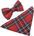 Royal Stewart Red Tartan Scottish Bow Tie & Hanky Set...