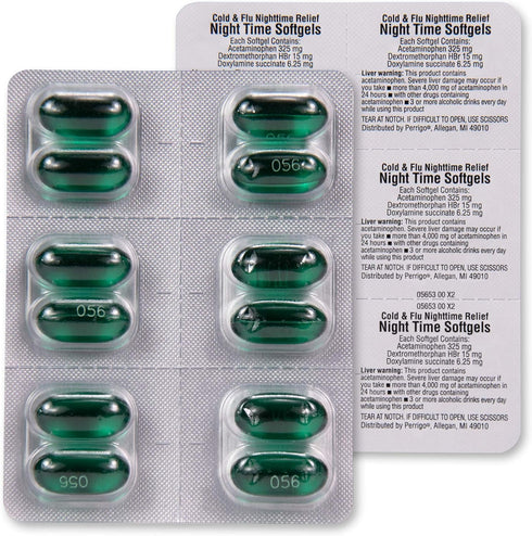 Amazon Basic Care Nighttime Cold & Flu, 24 Softgels...