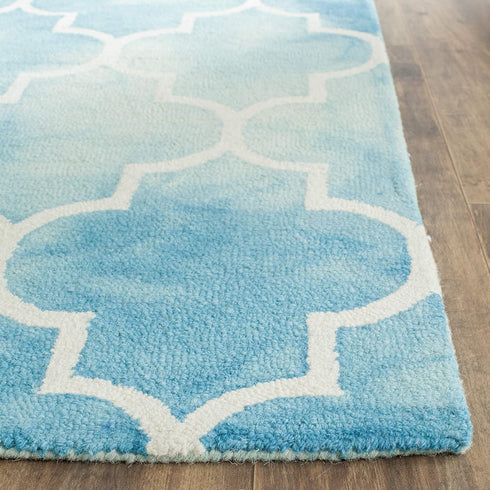 SAFAVIEH Dip Dye Collection 2' x 3' Turquoise/Ivory DDY535D Handmade Moroccan Watercolor Premium Wool Accent Rug...