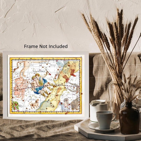 Posterizer 1 pcs-Johann Elert Bode Gemini-Antique Celestial Maps-Astrology & Zodiac Art-Astronomy & Celestial Art-Gift for Steampunk and Astrology...