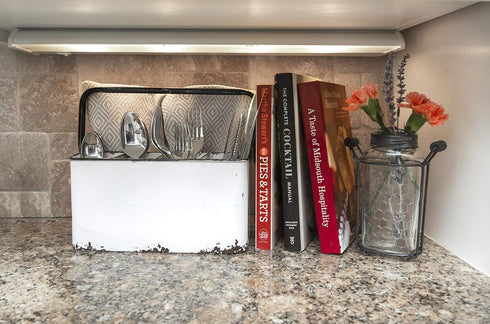 Creative Co-Op Distressed White Metal Caddy with 6 Compartments...