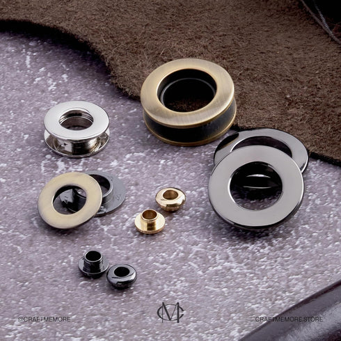 CRAFTMEMORE Metal Push Snap Together Grommet Snap Rings Eyelet O-Rings Purse Loop Easy Installation Pack of 10 (5mm (3/16"), Silver)...