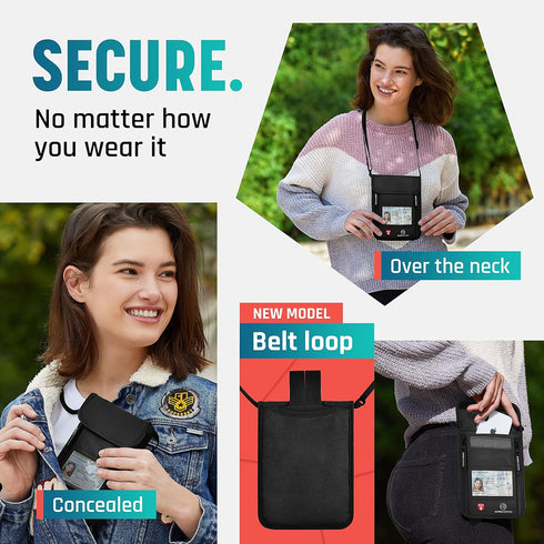 Neck Wallet, Travel Pouch For Passport Holder And Documents, Travel Neck Wallet For Traveling Women...