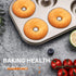 HONGBAKE Nonstick Donut Pans For Baking, 2-Pack 6 Cavity Upgraded Deepened Doughnut Tray, Heavy Duty Mini Bagel Mold for Oven - Bronze Gold...
