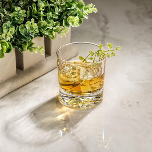 JoyJolt Everyday Whiskey Glasses - 10oz Old Fashioned Glasses, Set 4 Crystal Scotch Glasses, Rocks Glass, Bourbon Glasses, Liquor Glasses, Cocktai...