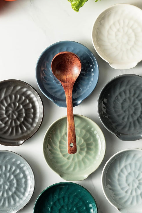 Ceramic Spoon Rest, Kitchen Spoon Holder for Stove Top, Cooking Large Spoon Holder Utensil Rest, Modern Farmhouse Kitchen Decor Utensil Holder for...