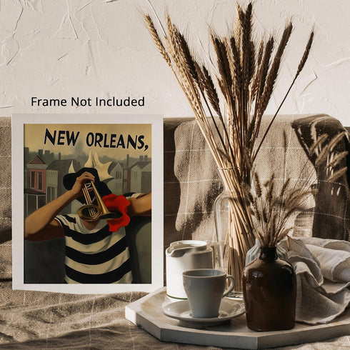 Posterizer 1 pcs-vibrant lively poster-New Orleans vintage music scene 1-Adventure Wall Art-Musical Art Collection-Gift for Men Women Entrepreneur...