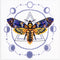 Povitrulya 'Death's-Head Hawkmoth' Embroidery Kit - Skull Moth Counted Cross Stitch Set for Adults with Pattern, Aida 14 Count Cloth and Pre-Sorte...