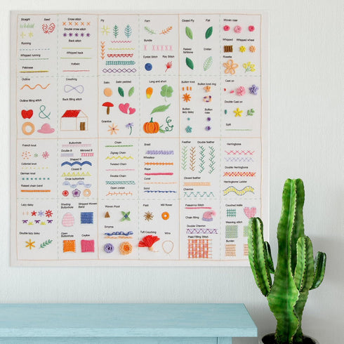 Bonroy Beginners Stitch Practice Kit, 82 Different Stitches, Stitch Sampler Kit for Craft Lover,Printed embroidery design patterns, Full Range Acc...