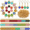 80 Pieces Crystal Birthstone Charms with 200 Jump Ring Handmade DIY Beads Pendant Mixed Color Birthstones for Jewelry Making Round Charms for Brac...