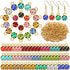 80 Pieces Crystal Birthstone Charms with 200 Jump Ring Handmade DIY Beads Pendant Mixed Color Birthstones for Jewelry Making Round Charms for Brac...