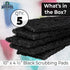 Heavy Duty XL Black Scouring Pad 5 Pack. 10 x 4.5in Large Multipurpose Nylon Scrubbing Sponges. Clean Bathrooms, Kitchens, Counters and Floors to ...