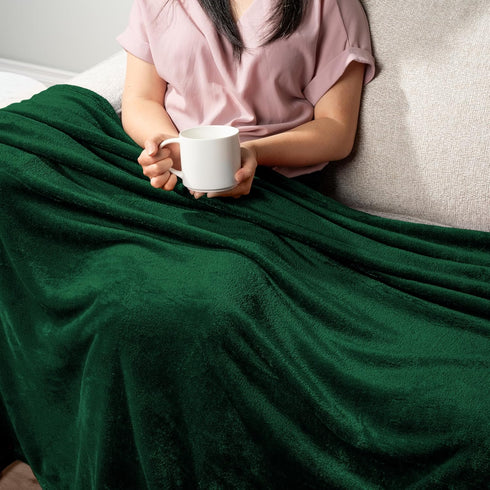 PAVILIA Fleece Blanket King Size | Super Soft, Plush, Luxury Flannel Throw | Lightweight Microfiber Blanket for Sofa Couch Bed (Emerald Green, 90x...