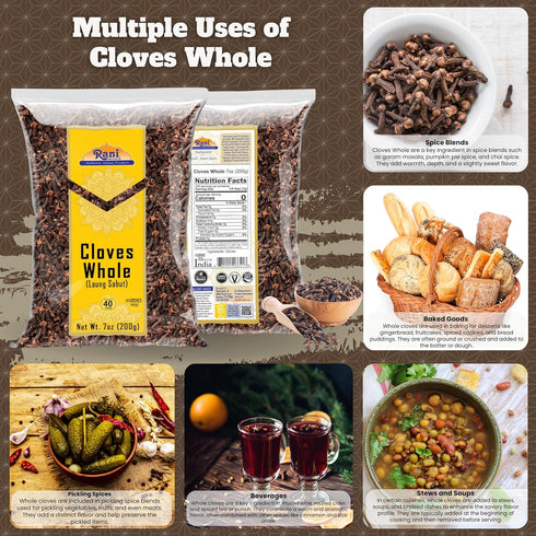 Rani Cloves Whole (Laung) 7oz (200g) Great for Food, Tea, Pomander Balls and Potpourri, Hand Selected, Spice ~ All Natural | NON-GMO | Kosher | Ve...